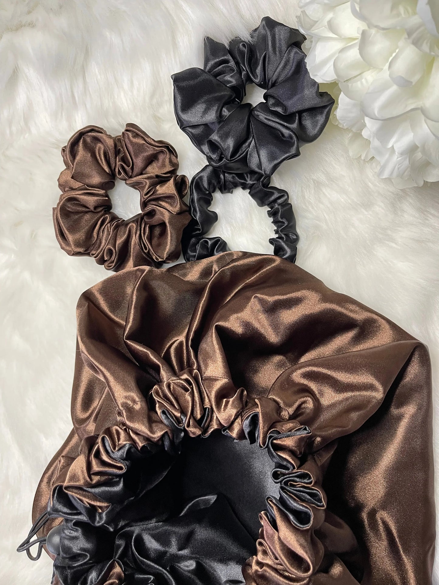 Pack bonnet de nuit et chouchous “ MAYA” UZURI CRÉATIONS