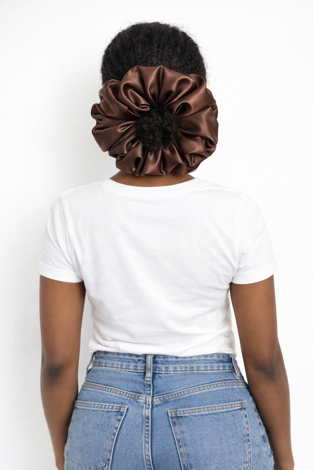 Chouchou en satin Premium “CHOCO” XL