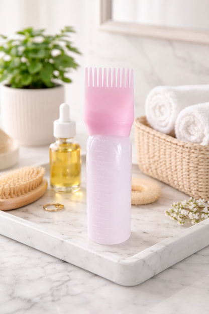 Flacon applicateur huile avec embout peigne - l’outil parfait pour nourrir votre cuir chevelu-( 200ml)