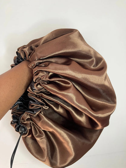 Bonnet de nuit en satin pour enfants réversible et ajustable