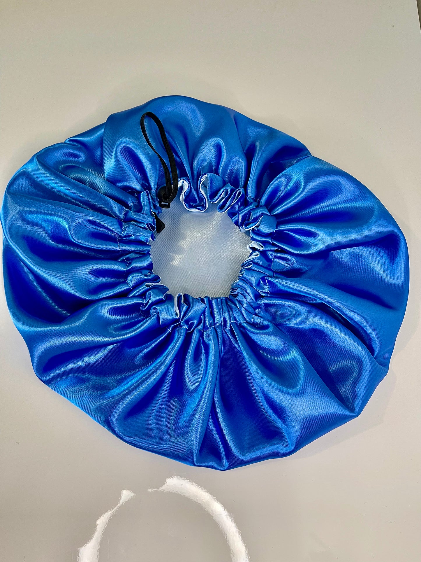 Bonnet en satin/ bonnet de nuit pour cheveux/ réversible et ajustable “OCÉAN”
