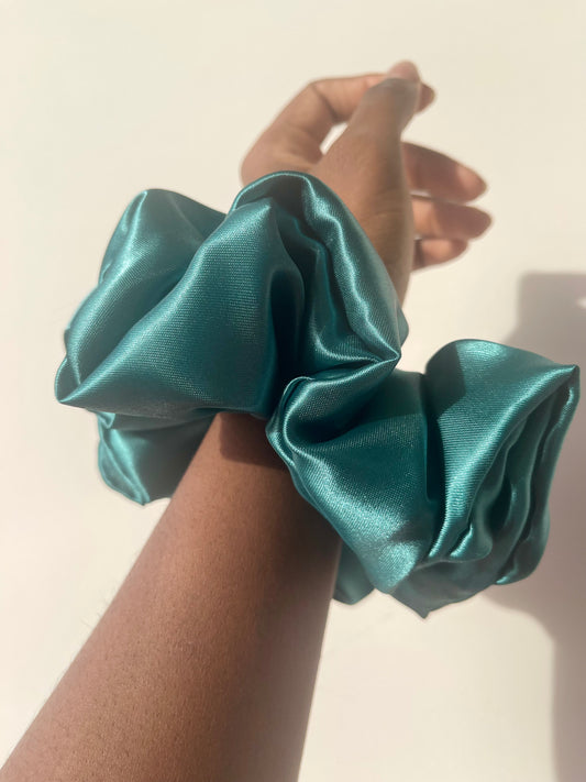 Chouchou en satin “GREENY” taille XL