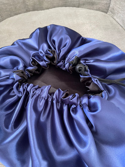Bonnet en satin- bonnet de nuit pour cheveux- protection cheveux et hydratation- réversible et ajustable avec cordon