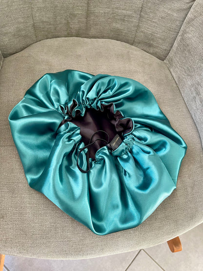 Bonnet en satin- bonnet de nuit réversible et ajustable avec cordon - protection cheveux optimale