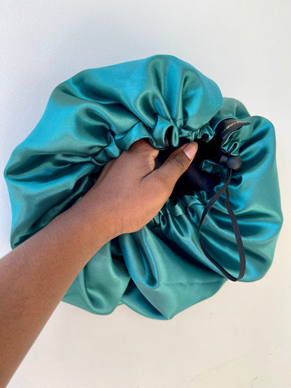 Bonnet en satin- bonnet de nuit réversible et ajustable avec cordon - protection cheveux optimale
