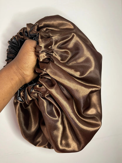 Bonnet en satin  réversible et ajustable  “MAYA” UZURI CRÉATIONS