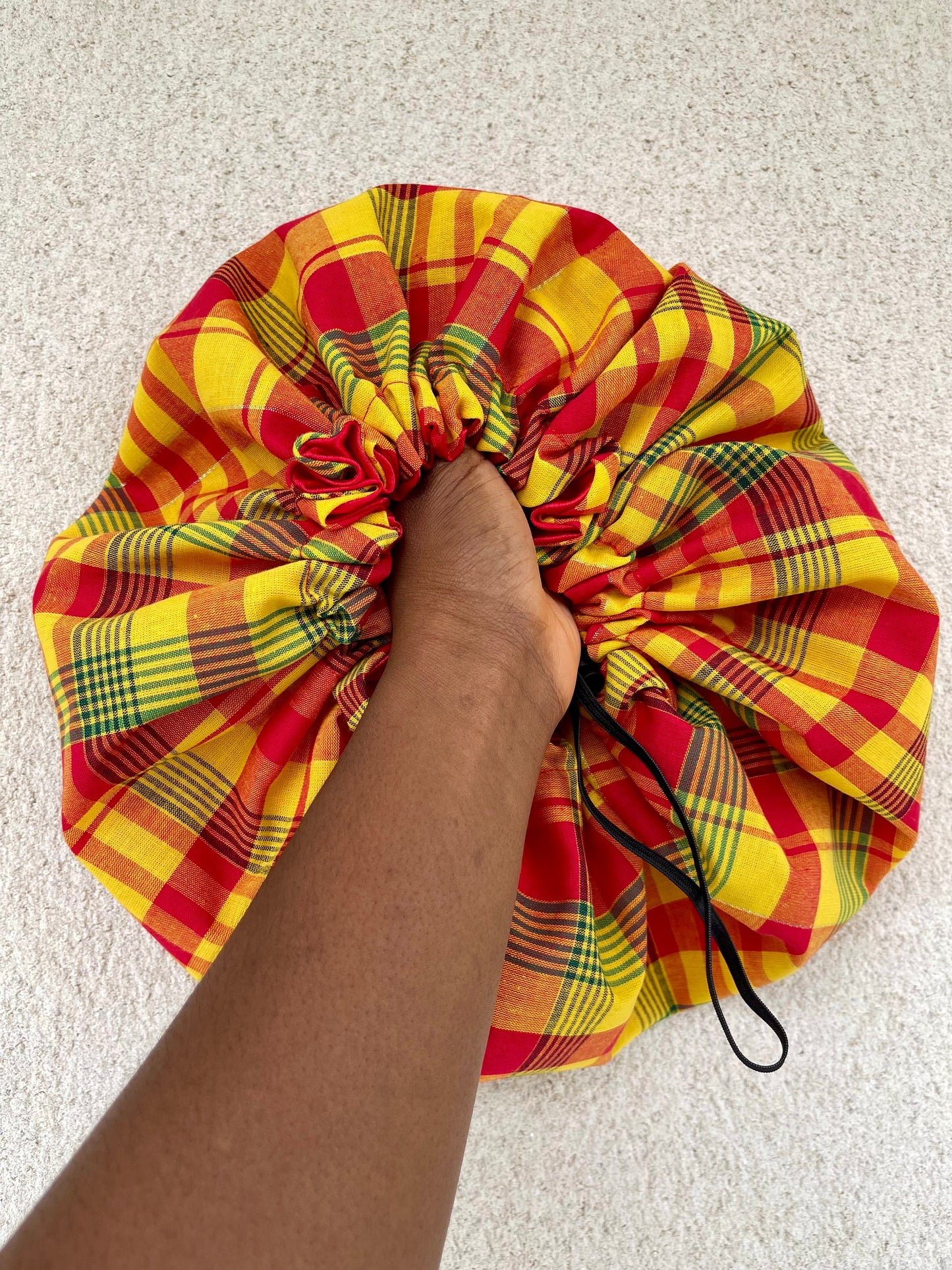 Bonnet en satin cheveux, en Madras, intérieur satiné | protection pour tout types de cheveux