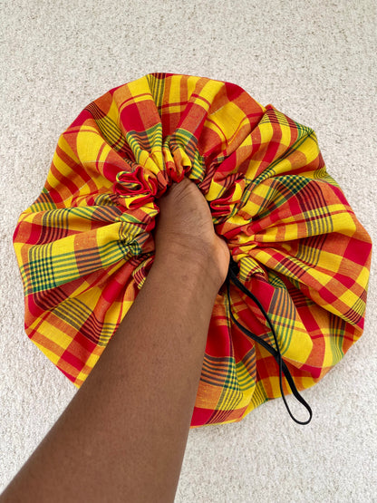 Bonnet en satin cheveux, en Madras, intérieur satiné | protection pour tout types de cheveux