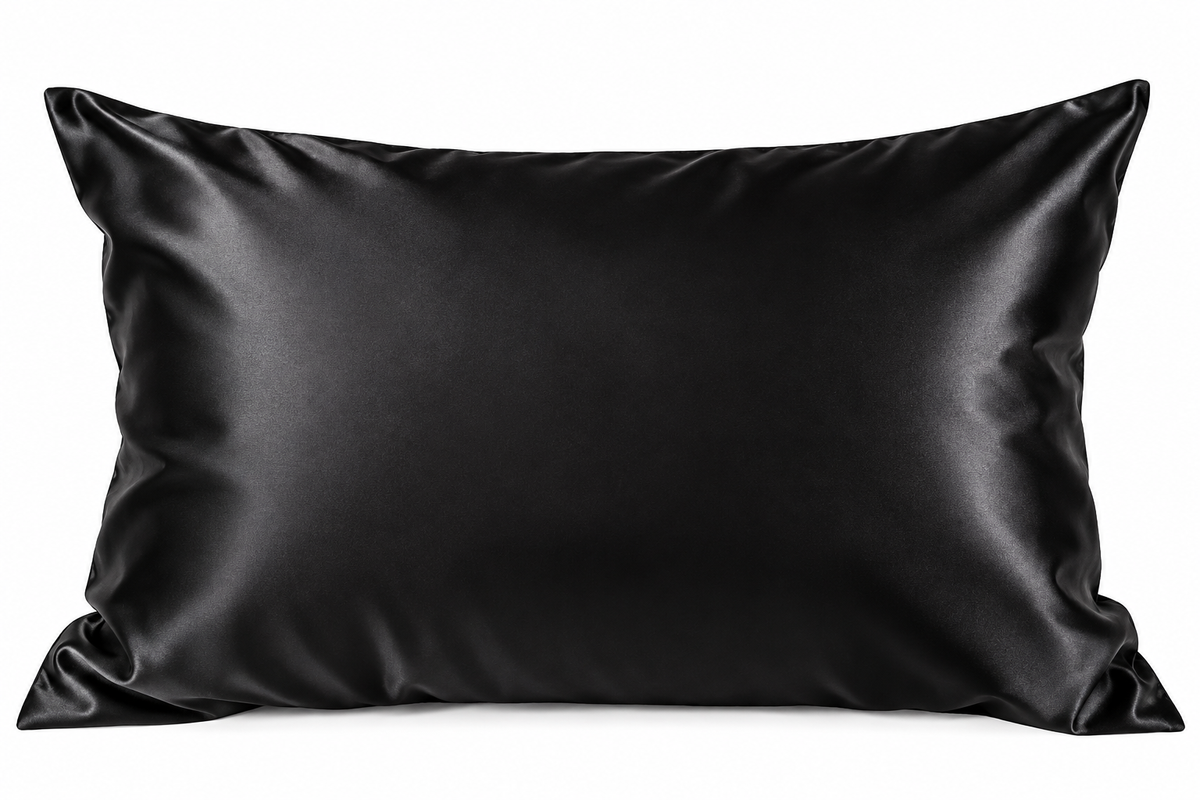 Taie d’oreiller en satin premium “ BLACK CHIC”