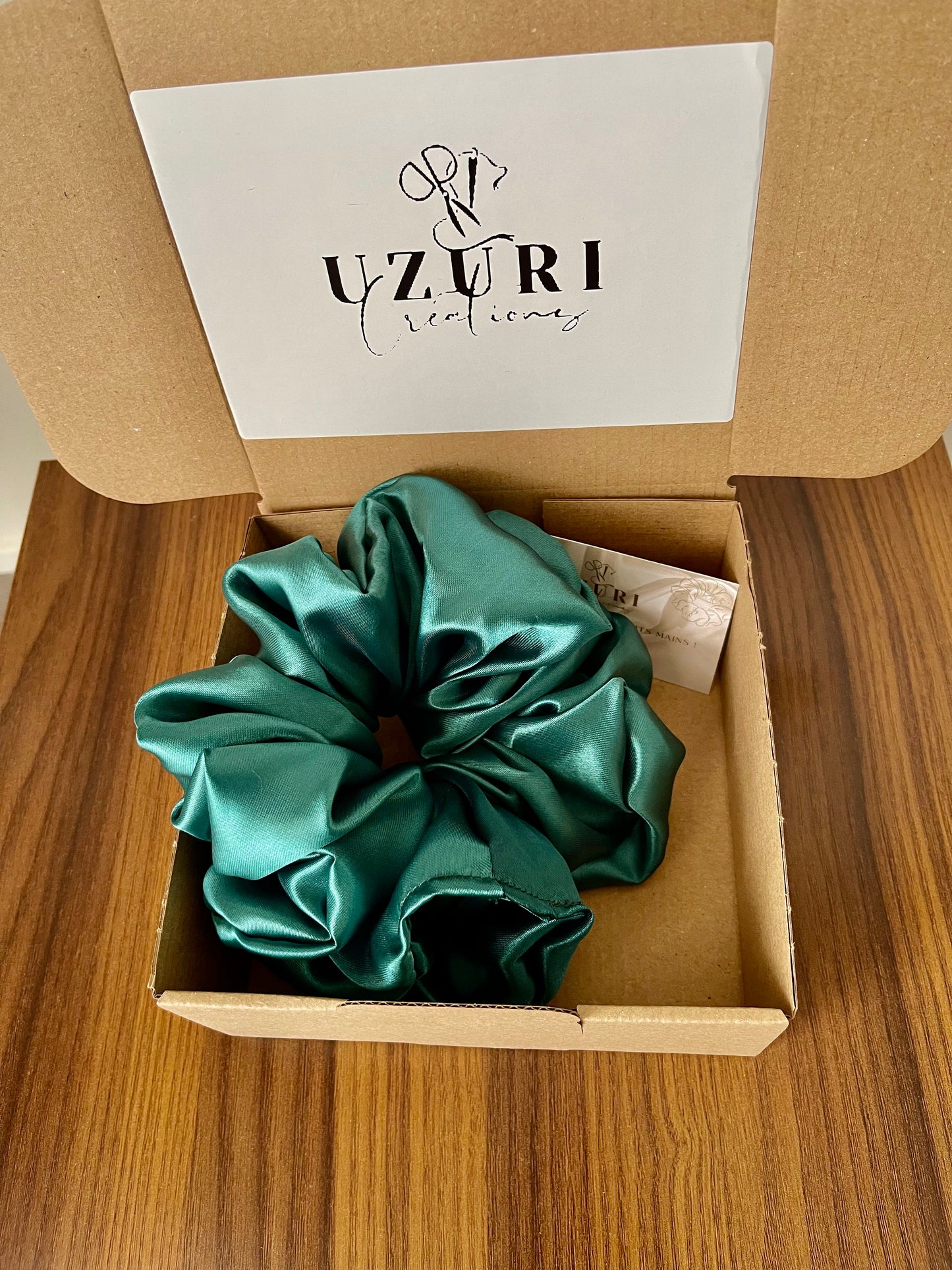 Chouchou en satin “GREENY” taille XL