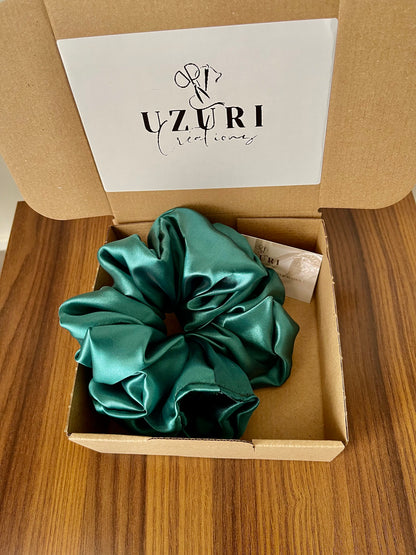 Chouchou en satin “GREENY” taille XL