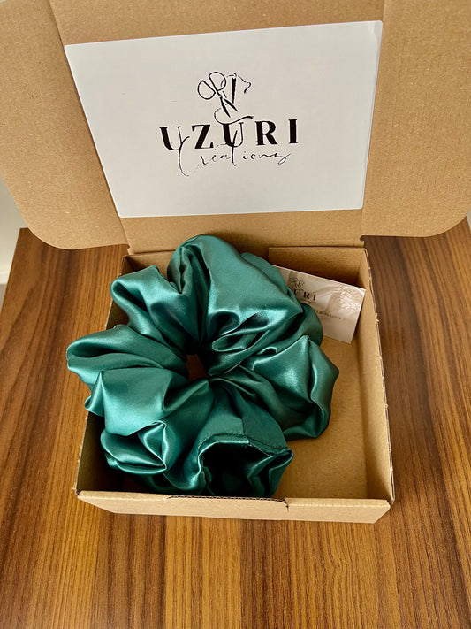 Chouchou en satin “GREENY” taille XL